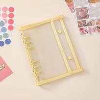 Ins PP A5 Binder Cover Loose Leaf DIY Album Book Double-Buckle Small Card Booklet Photo Collect Book geltona