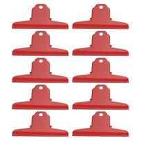 10Pcs Large Size Metal Binder Clip 10cm Electroplating Binder Clip Multipurpose Strong Grip Paper Clamps Kitchen Organization raudona