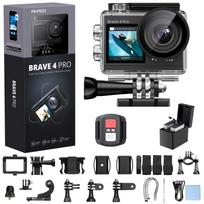 AKASO Brave 4 Pro 4K 20MP Action Image 40M Remote 5X Wearable Camera Camera, WiFi, Stabilization, Waterproof, Control/Microphone Compatible, Zoom, juoda