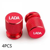 For Lada Niva Vesta Samara Kalina Largus Priora Xray Granta Car Wheel Tire Valve Caps Tyre Stem Covers Airdust Waterproof raudona