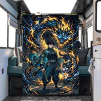 Jujutsu Kaisen Flannel Blanket Comfortable Warm Ideal for Bedrooms, Sofas, Travel, Picnics & Chairs YUN6508 80cm x 120cm