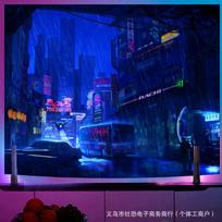 Cyberpunk Gobelenas 75x100 juoda