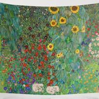 Klimt Tapestry Sunflower Gustav Botanical Painting 75x100 juoda