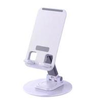 Phone Holder Foldable 360° Rotation Adjustable Desk Stand Metal Anti-Slip Silicone Pad Bracket C