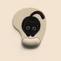 Black Cat Ergonomic Animal Mouse Pad Comfortable Cute Cartoon Cat Mouse Mat Non-Slip Silicone Wrist Support Pad Home Office