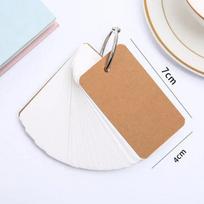 100 Sheets Kraft Paper Blank Flashcards with Binder Rings Spiral Notepads Kids Mini Notebooks Study Cards Book Kawaii Stationery