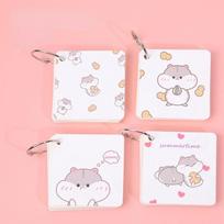 80 Sheets Binder Ring Flipping Flash Card DIY Combinable Study Cards Mini Lined Memo Pad DIY Bookmark Blank Index Cards