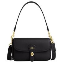 COACH 24 Brand Classic Cow Leather Shoulder Bag Medium Women's Black juoda