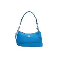 COACH Teri 25 silver letter logo logo nameplate zipper hardware buckle coated canvas and pebbled leather hand-held crossbody shoulder bag women's blue mėlyna