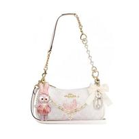 COACH shoulder bag [Customized bag] Teri 25 brand micro-label detachable strap bow silk scarf extension chain printed Shanyuezhi basic model balta