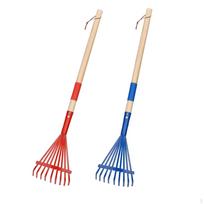 2x Garden Rake with Long Handle Heavy Duty Farming Home Tool Raking Grass and Leaves