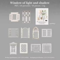 Window World Series Retro Garden Materials Collage PET Stickers Handmade Account Creative DIY Diary Stationery