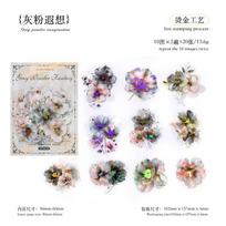 PET sticker pack, flower series, matte hot stamping flower handmade manual account decoration material