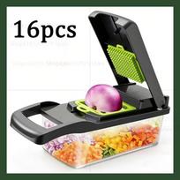14/16 Pcs Vegetable Chopper Set Food Processor Onion Potato Slicer Dicer Grater Kitchen Fruit Vegetable Cutter with Handle