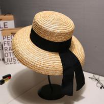 15 cm plonas kraštas Šiaudinė vasarinė skrybėlė Prancūziška elegantiška moteriška skrybėlė nuo saulės kelionėms prie jūros Hepburn stiliaus platus kraštas skrybėlė skrybėlė nuo saulės M55-58cm