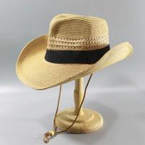 Men Cowboy Sun Hat Foldable Straw Hat Classic Western Newsboy Cap Summer Wide Brim Roll Up Raffia Cowboy Hat  58CM 60CM 62CM 58cm chaki