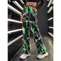 2023 m. Fashion Woman Y2k Baggy Pants Kelnės Gatvės drabužiai Aukšto juosmens sportinės kelnės Spausdinti Sportinės Kelnės šokių plačios ilgos kelnės 26192 S žalia