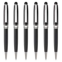 6 Pieces Black Ink Ballpoint Pens Journaling Pen Smooth Writing Pen Metal Signature Pens Stationery Supplies for Writing sidabras