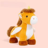Cute Single-horned Pegasus Doll Creative Plush Toy Pony Doll Birthday Gift Girl 28 cm