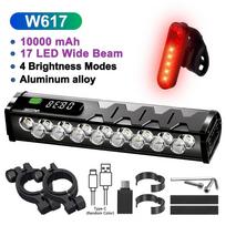 Bicycle Light Front 17LED 25500Lumen Bike Light 10000mAh Waterproof Flashlight USB Charging MTB Road Cycling Lamp Accessories