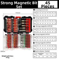 Strong Magnetic 45 Piece Screwdriver Set with Precision Bits Alloy Material and Organized Storage with Sliding Clasp China Mainland