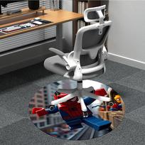 1pc Spider-Man LEGO Office Round Area Rug, Indoor Mat Suitable For Office, Bedroom Living Room Home Decor, Room Deco,  Offic a0928218 80cm by 80cm