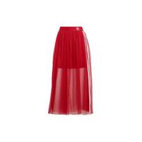 Adidas Originals tiulinis sijonas tinklelis kvėpuojantis dryžuotas sportinis ilgas sijonas moteriški sijonai raudonas ED4756 30
