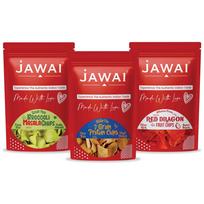 JAWAI COMBO OF BROCCOLI MASALA + 7 GRAIN PROTEIN + RED DRAGON FRUIT CHIPS | Vegetable Chips | Fiber Rich | No Added Preservatives | Gluten Free | S