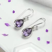 Versatile Fashion Dangle Earrings Women Exquisite Waterdrop Purple Cubic Zirconia Wedding Engagement Accessories Jewelry