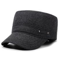 Outdoor Use Cold Proof Heat Retaining Ear Protection Flat Top Hat Casual Thickened Woolen Winter Hat For All-Match Trendy For Daily Adjustable