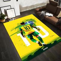 Yellow Green Brazil Neymar Inspired Soccer Carpet for Living Room Suitable for use as an anti-slip for living room bedroom sofas 40x60cm( 15x23in )