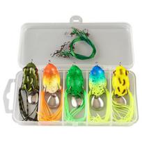 Topwater Frog Lures Set Realistic Artificial Soft Hook Design Frog Appearance Sharp Baits Freshwater Simulated A