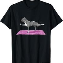 Pitbull Doing Yoga Funny Dog Lover Yogi Teacher T Shirt S įvairiaspalvis
