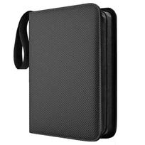 Card Holder Binder with Four Transparent Card Sleeves Textured Twill Pattern Storage Organizer for Business and Collectible Cards One Size juoda