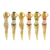 6pcs Bikini Golf Ball Markers Set with Female Figurine Design Durable Lightweight Plastic Golf Accessories for Course Play and Practice One Size
