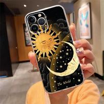 Phone Case For iPhone 17 Pro Max Air 16 15 14 13 Pro Max 15 16 Pro 15Plus Moon and Sun Aesthetic Silicone Cover iPhone 17ProMax