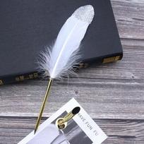 1pc Retro Feather Ballpoint Pen European Style Christmas Gifts Writing Tool Golden Feather Pen Novelty Stationery Wedding Decor