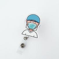 Medical Heart Medicine Bottle Syringe Badge Reel Retractable Id Badge Holder With 360 Rotating Alligator Clip Nurse Name Holder