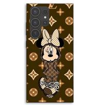 Dėklas Samsung Galaxy S23 Ultra Minnie Disney LV rudas Manoacase juoda