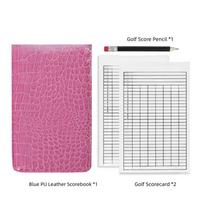 New PU Leather Golf Score Book With Pencil Durable Golf Accessories Portable With Score Card Golf Supplies Golf Competition rožinė