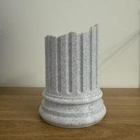 Ancient Greek Style Roman Pillar Pen Holder Stone Pillar Storage Box Pencil Holder Roman Column Irregular Makeup Brush Storage šviesiai pilka spalva