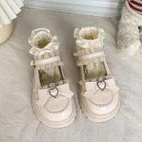 Summer School Girl JK Loafer Pumps Platform Shoes Japanese Style Lolita Y2K Kawaii Jirai Kei Fashion 35 smėlis