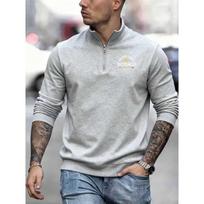 Monte Carlo Print Men's Casual Sports Zipper Sweatshirt, with a Brand New Fashionable Design, Suitable for Autumn and Winter Long Sleeved Fashion S pilka