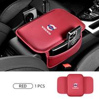 Car Armrest Pad Center Console Arm Rest Box Cover Protective Mat for Volvo XC60 S90 XC90 S60 XC40 V60 V90 S40 Volvo EX30 C40 C70 raudona