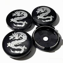 4pcs Dragon Totem Logo Emblem Car Wheel Center Caps 60MM 56MM Wheels Hub Cap Dragons Badge Rim Hubcap Dust Cover Car Accessories  Dragon Badge&4pcs T60 Wheel Cap