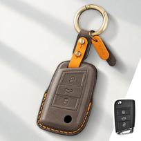 Genuine leather Protector For Volkswagen VW Polo Golf 7 MK7 Tiguan Passat Key Case Cover Fob