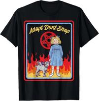 Vintage Child Game Horror, Adopt Dont Shop, Dark Humor T- Shirt M