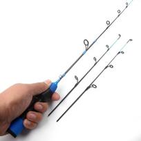 Easy To Use Short Ice Fishing Rods Portable 55cm Spinning Rod Light Carbon Fiber Telescopic Fishing Rod Winter Season mėlyna