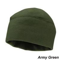 Hunting Solid Color Men Women Windproof Ski Baggy Hat Cuffed Beanies Fleece Hats   Cap Hiking Caps Skullcap armijos žalia spalva