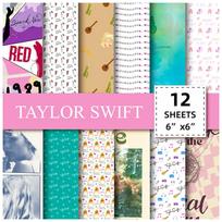 12 Sheets/Pack Taylor Stock Paper Singer Taylor Swift Taylor Swift Paper 15*15CM